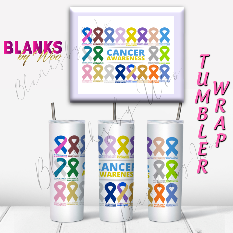 Cancer Awareness Ribbons Tumbler Wrap