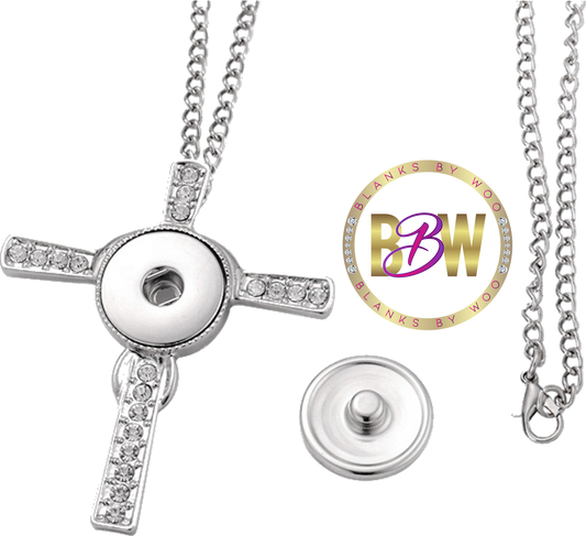 Sublimation Blank Cross Pendant Necklace - Silver Only