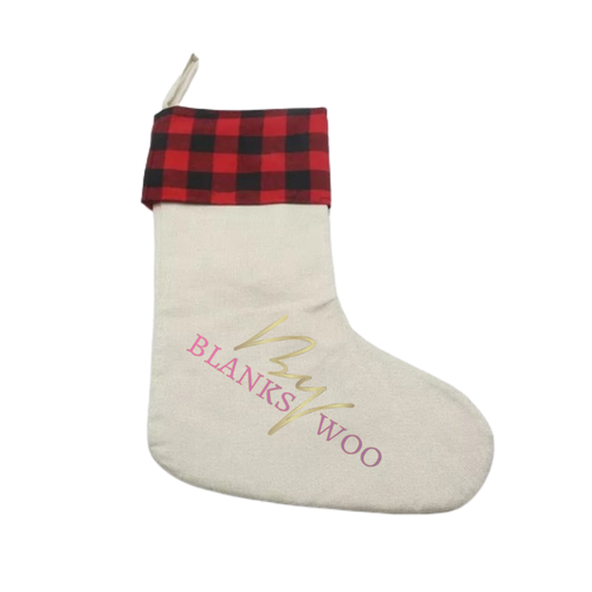 Sublimation Blank Buffalo Plaid Holiday Stocking