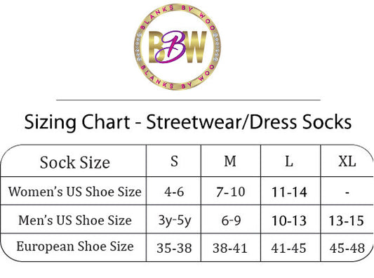 Adult Streetwear Crew Length Sublimation Socks - White Only