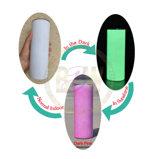 20 oz. Straight Sublimation UV/Glow-In-The-Dark Tumbler