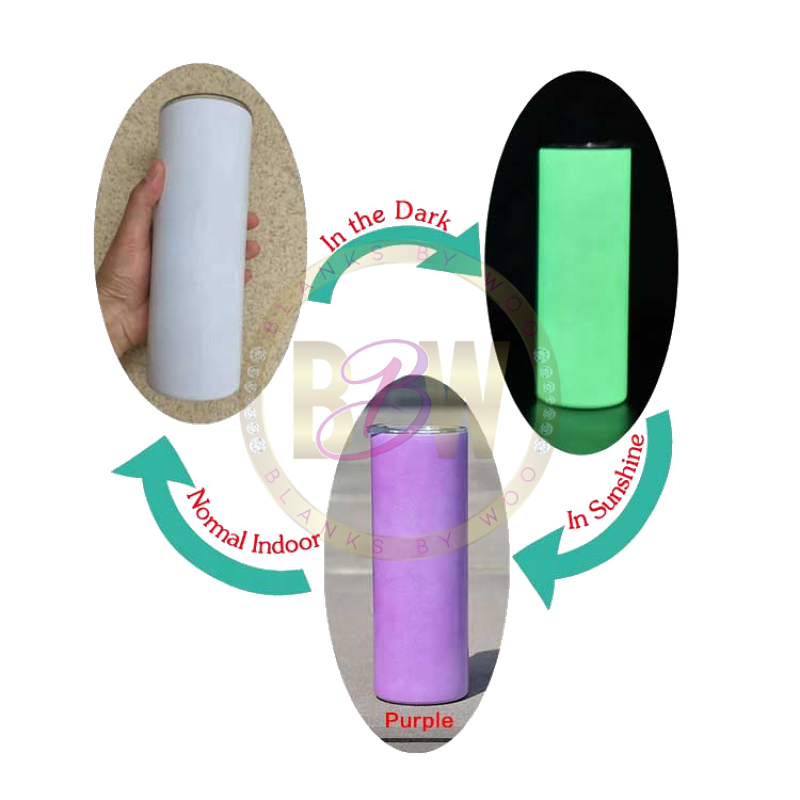 20 oz. Straight Sublimation UV/Glow-In-The-Dark Tumbler