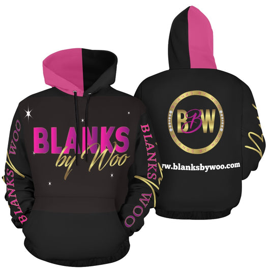 Blanks by Woo Hoodie with Pink hood All Over Print Hoodie for Men (USA Size) (Model H13)
