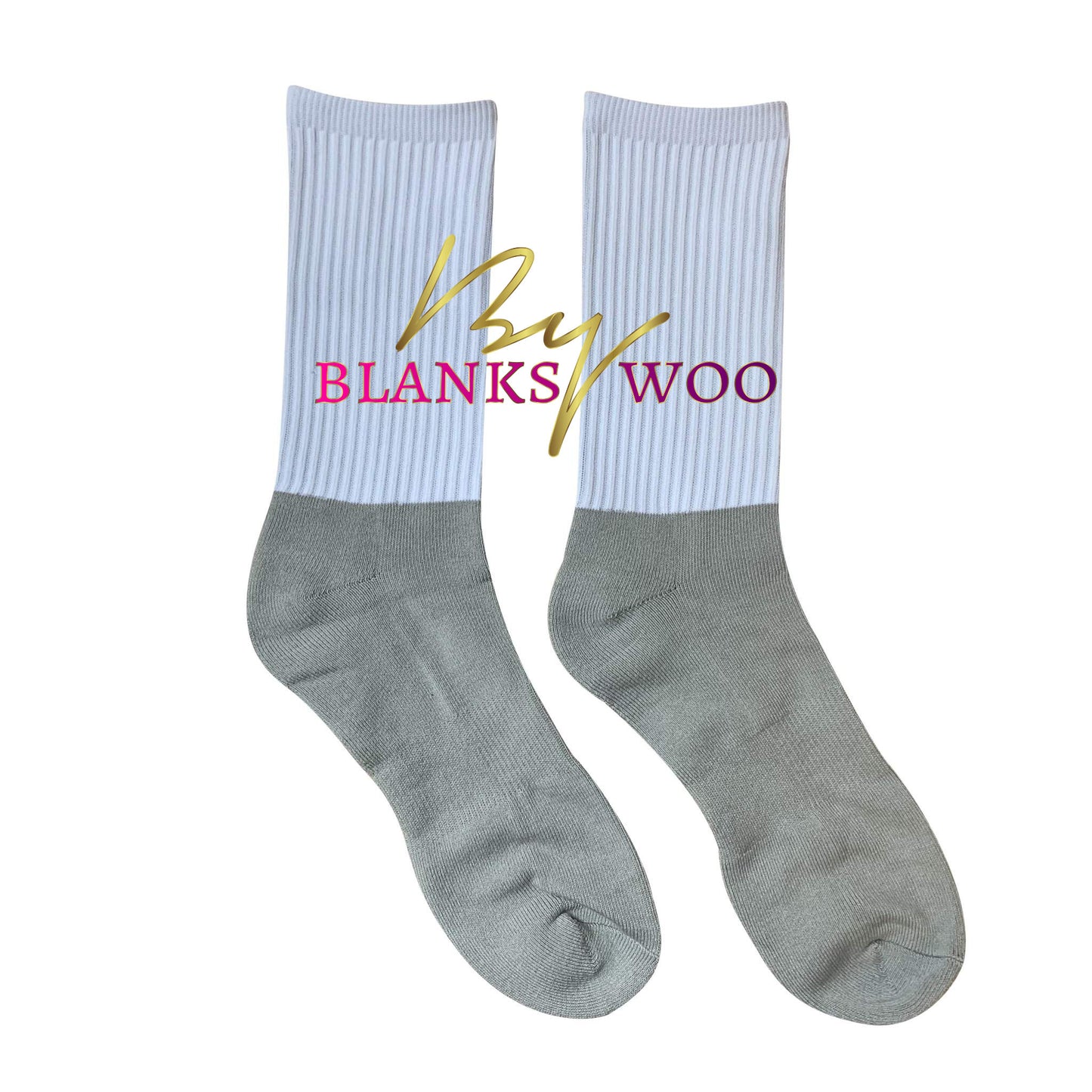 Adult Blank Color Athletic Sublimation Socks (Cotton Bottom)