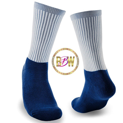 Adult Blank Color Athletic Sublimation Socks (Cotton Bottom)