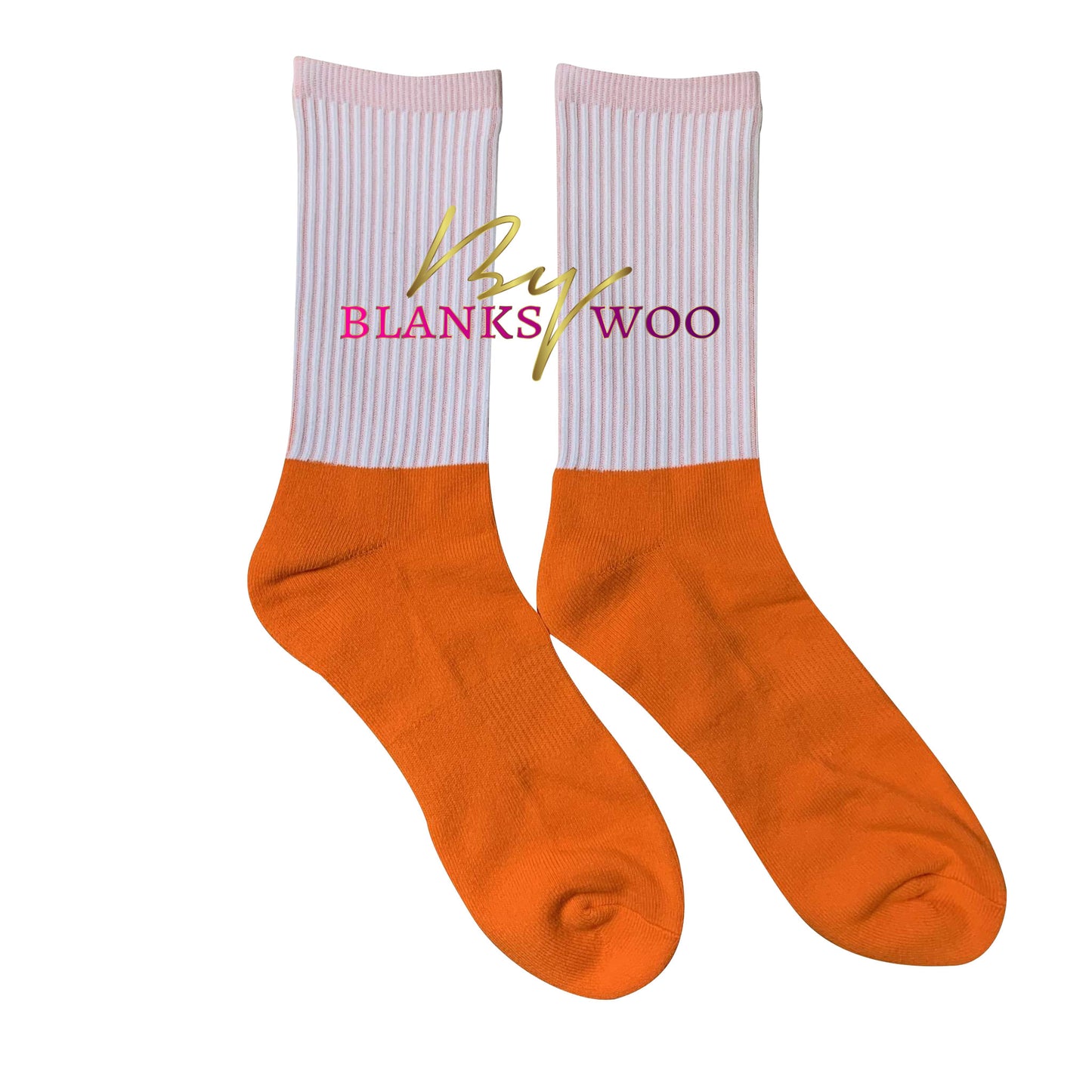 Adult Blank Color Athletic Sublimation Socks (Cotton Bottom)