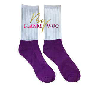 Adult Blank Color Athletic Sublimation Socks (Cotton Bottom)