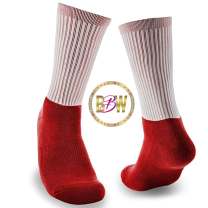 Adult Blank Color Athletic Sublimation Socks (Cotton Bottom)