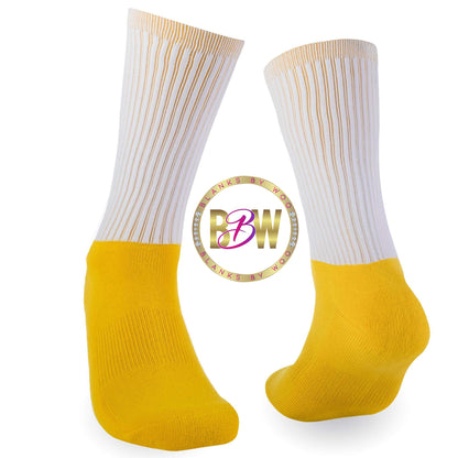 Adult Blank Color Athletic Sublimation Socks (Cotton Bottom)