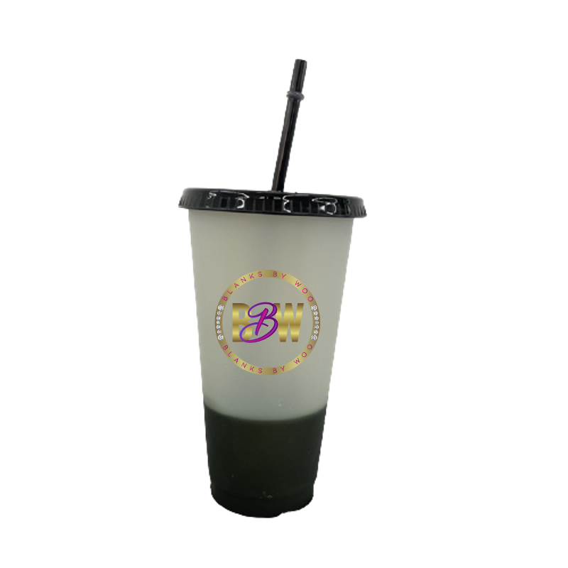 24 Oz Color Changing Reusable Plastic Cups for Vinyl Use