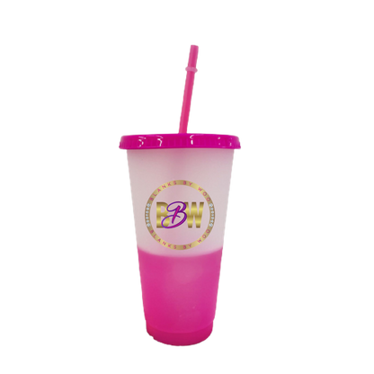 24 Oz Color Changing Reusable Plastic Cups for Vinyl Use