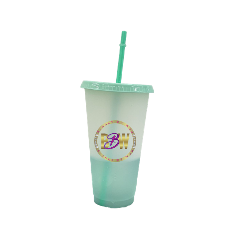 24 Oz Color Changing Reusable Plastic Cups for Vinyl Use