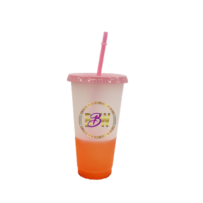 24 Oz Color Changing Reusable Plastic Cups for Vinyl Use