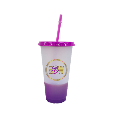 24 Oz Color Changing Reusable Plastic Cups for Vinyl Use