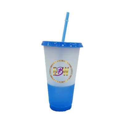 24 Oz Color Changing Reusable Plastic Cups for Vinyl Use
