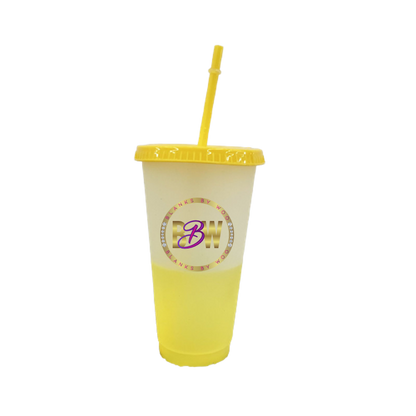 24 Oz Color Changing Reusable Plastic Cups for Vinyl Use