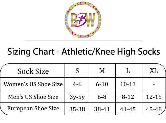 Adult Blank Color Athletic Sublimation Socks (Cotton Bottom)
